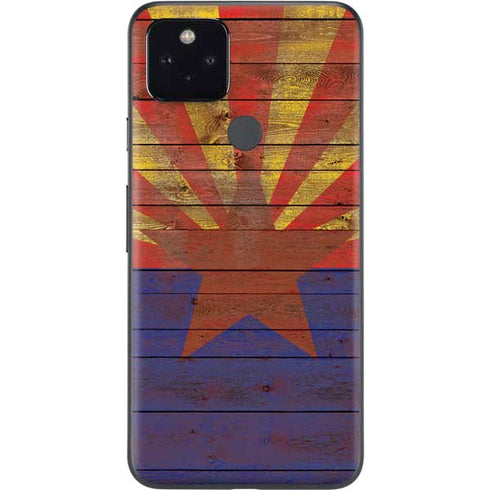 Arizona Flag Dark Wood Google Pixel 4a 5G Skin